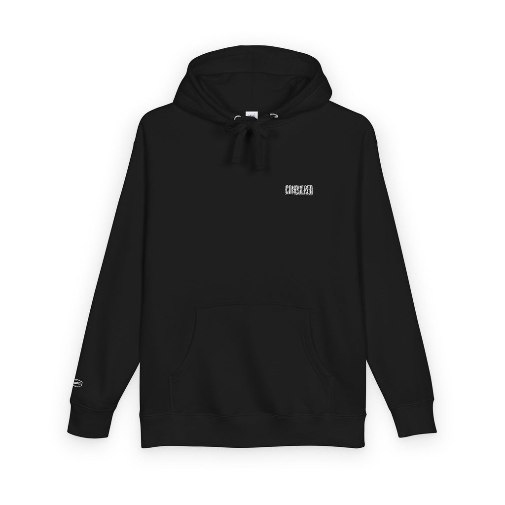 CONQUER Embroidered Hoodie — Soft White Fleece