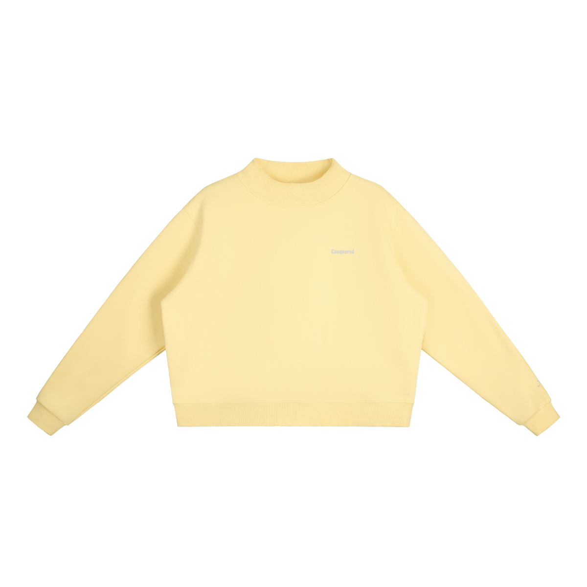 Conquered Women's Oversized Mock-Neck Crop Sweatshirt