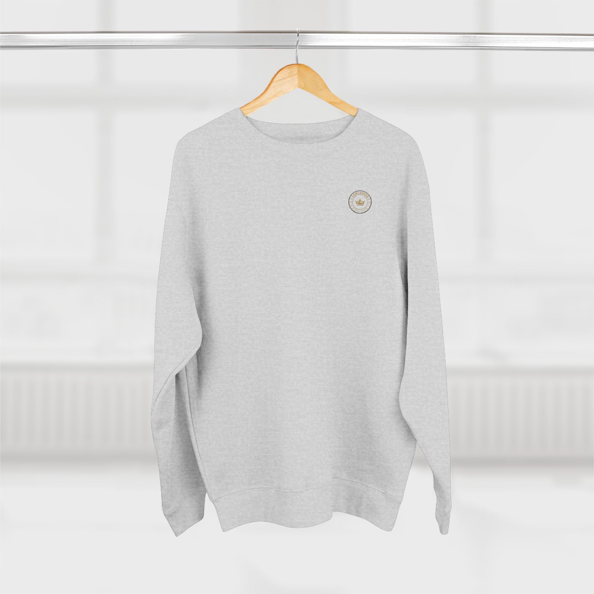 Minimalist Compass Crewneck Sweatshirt — Small Chest Emblem