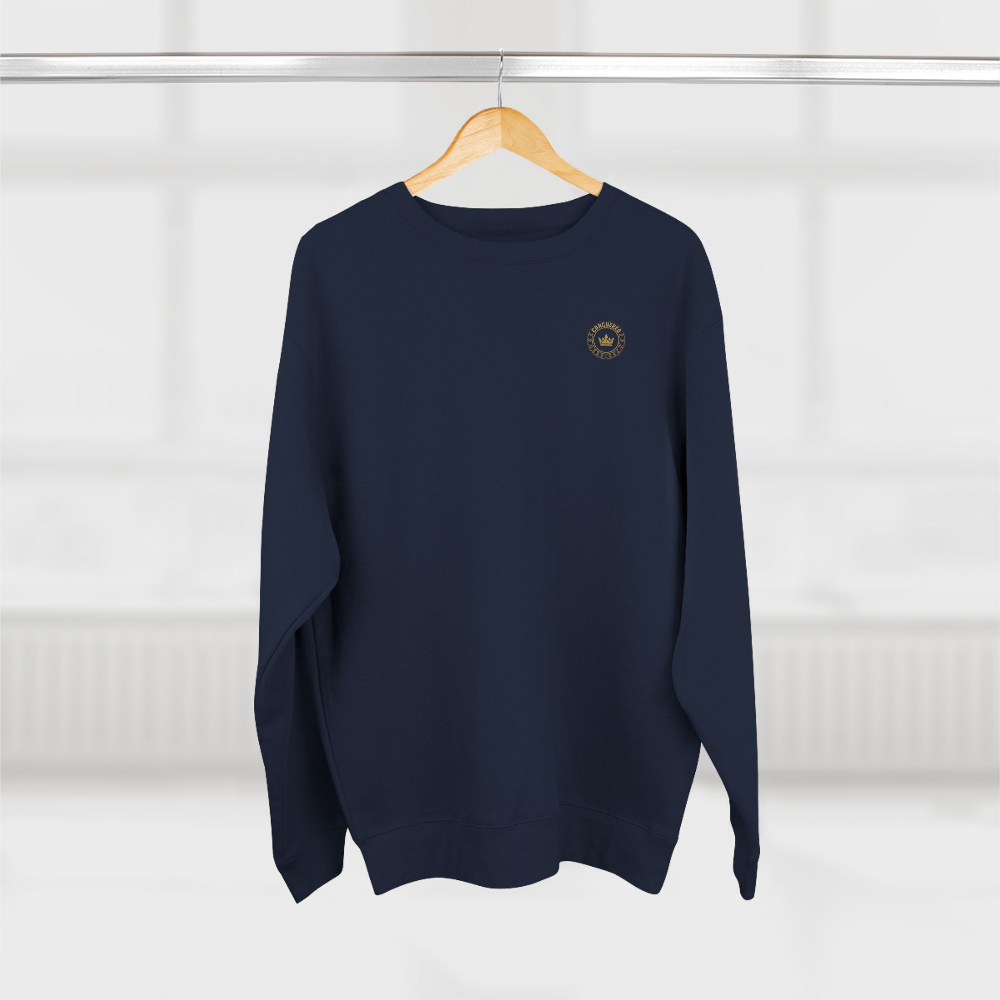 Minimalist Compass Crewneck Sweatshirt — Small Chest Emblem