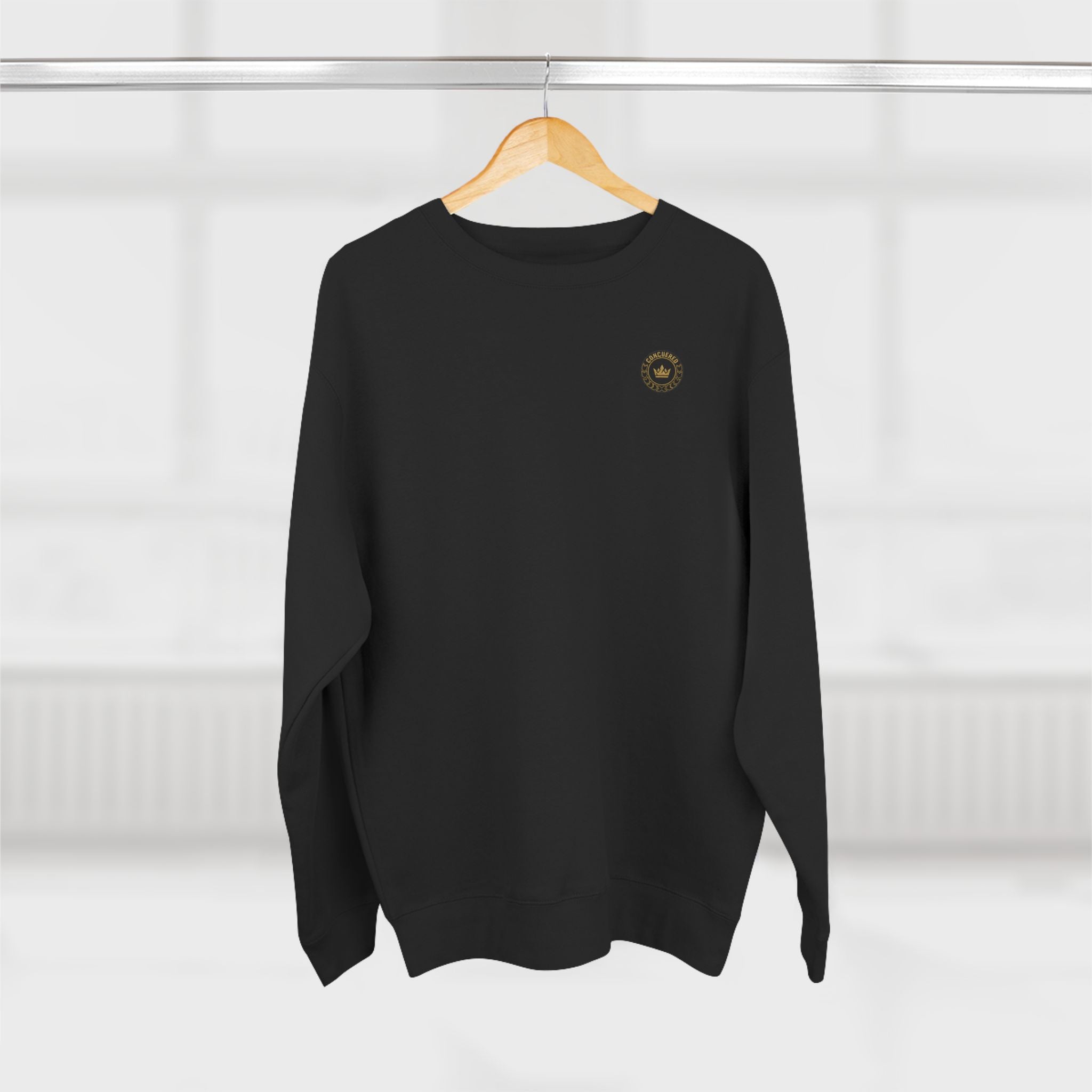 Minimalist Compass Crewneck Sweatshirt — Small Chest Emblem