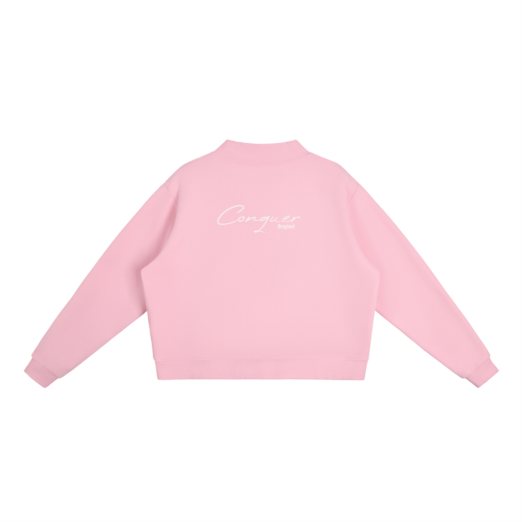 Women's Essential Fleece Mock-Neck Crew Sweatshirt