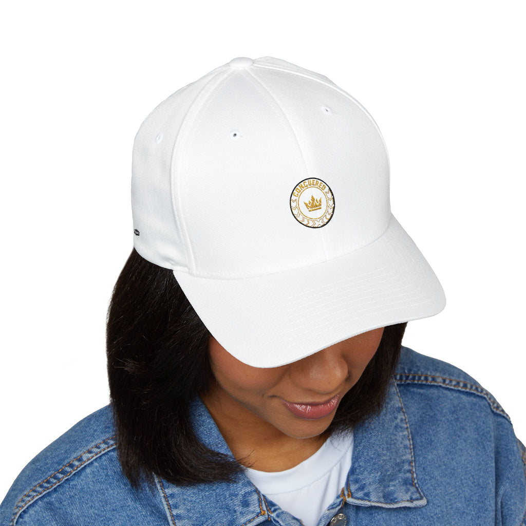 Embroidered Crown Badge Cap — Classic Structured Baseball Hat