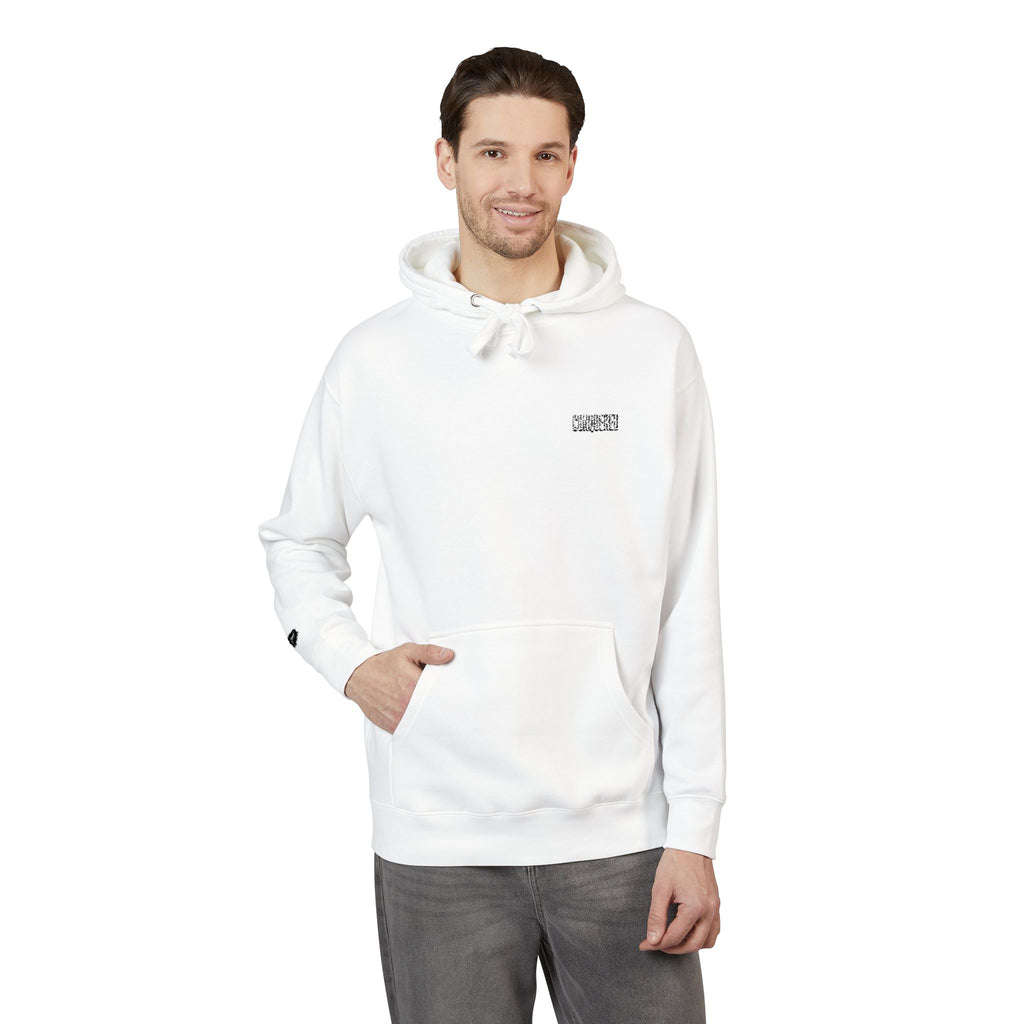CONQUER Embroidered Hoodie — Soft White Fleece