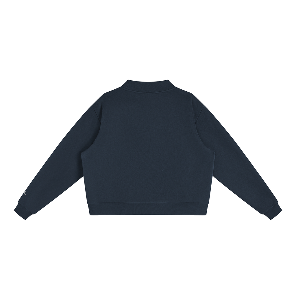 Conquered Women's Oversized Mock-Neck Crop Sweatshirt